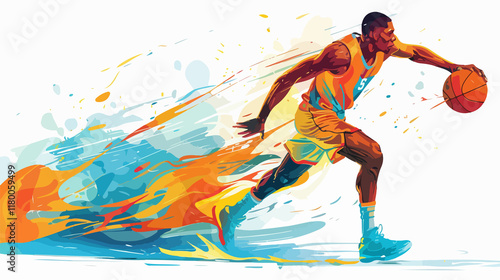 A vector illustration of a basketball icon, designed with clean lines and a modern style.