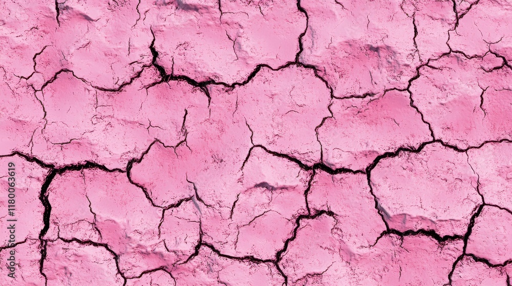 Fototapeta premium Stunning Pink Cracked Earth Texture Design