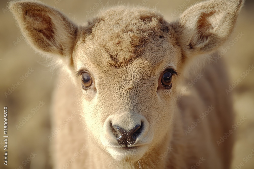 Adorable baby goat with fluffy fur, large eyes, and a curious expression. Adorable baby goat with fluffy fur, large eyes, and a curious expression.