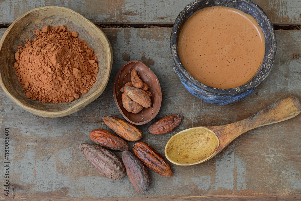Cocoa drink preparation with natural ingredients Cocoa drink preparation with natural ingredients