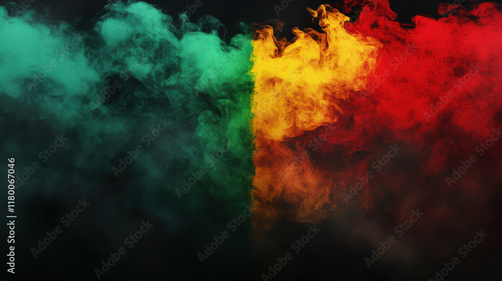 Abstract Red, Yellow, and Green Smoke Design: Black history month Abstract Red, Yellow, and Green Smoke Design: Black history month