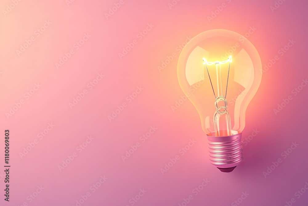 glowing lightbulb icon symbolizing knowledge placed on matte pastel background with faint gradient effects glowing lightbulb icon symbolizing knowledge placed on matte pastel background with faint gradient effects