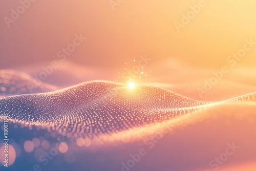 single glowing data point expanding into clean network set on smooth gradient background symbolizing machine learning