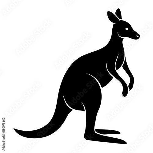 kangaroo silhouette vector illustration, Isolated on a transparent background