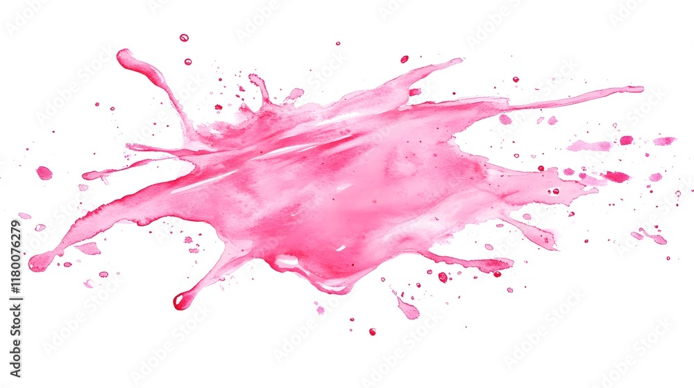 Abstract Pink Watercolor Splash on White Background Abstract Pink Watercolor Splash on White Background
