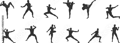 Design of set of fighting poses