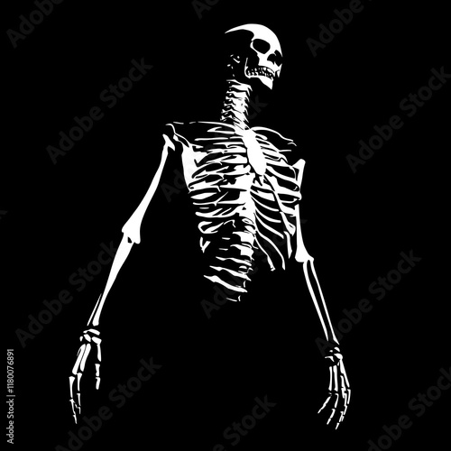 Design of skeleton on black background