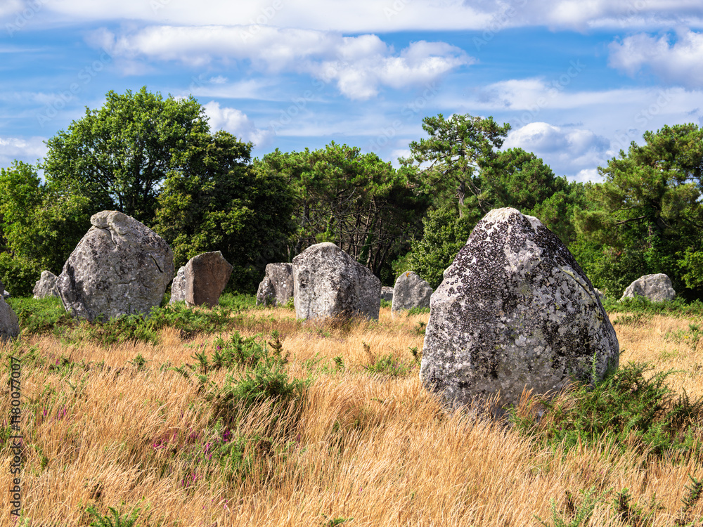 Neolithic Menhirs - standing stones in Brittany, France Neolithic Menhirs - standing stones in Brittany, France