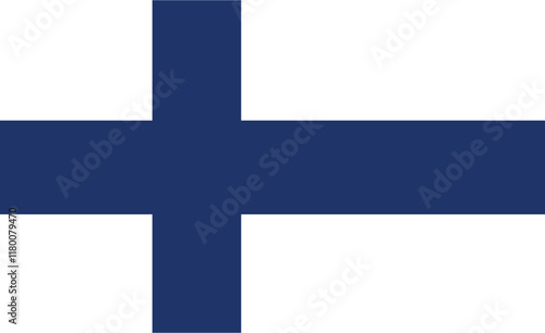 Finland flag, national flag of FInland, vector, illustration.