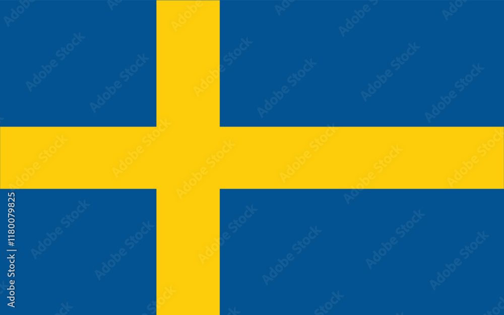 Sweden flag , national flag of Sweden, vector, illustration.