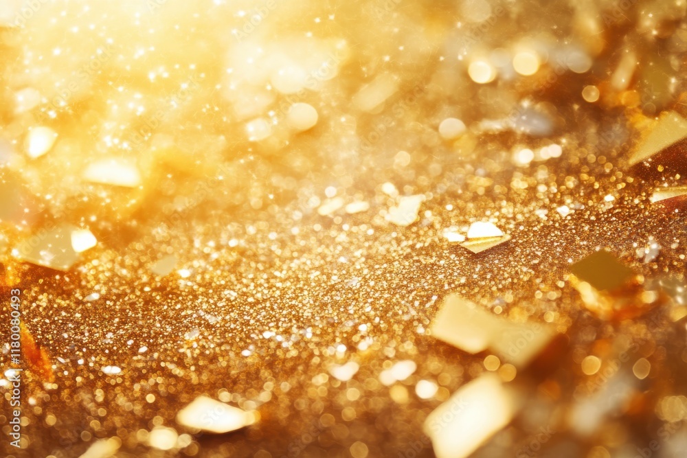 Golden glitter and confetti sparkle. Golden glitter and confetti sparkle.