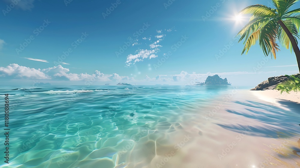 Fototapeta premium Tropical Beach Paradise Idyllic Island Scene