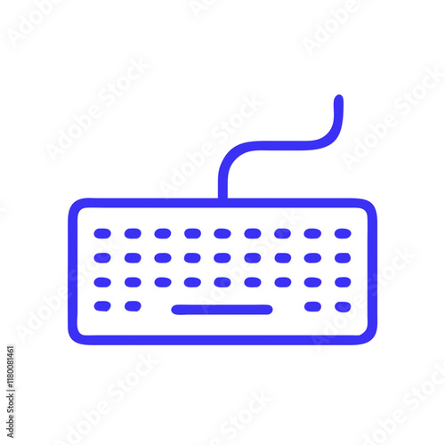 Minimalist line drawing of a computer keyboard