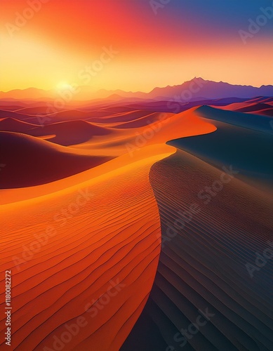 couché de soleil sur le desert