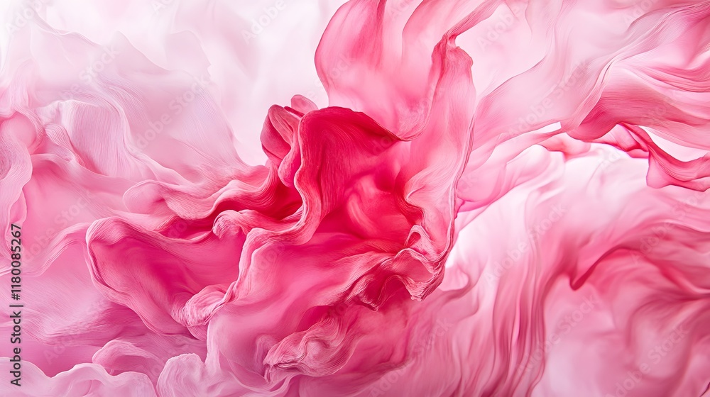 Abstract Pink Silk Fabric Swirling Design Abstract Pink Silk Fabric Swirling Design