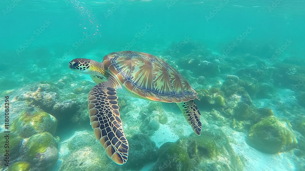 Fototapeta premium sea turtle swimming