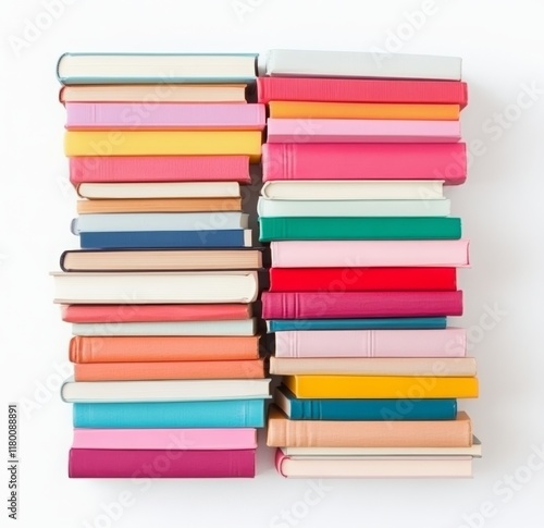 Wallpaper Mural stacks of colorful books or notepads isolated on white background Torontodigital.ca