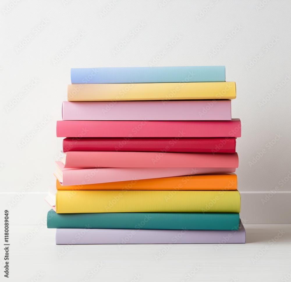 custom made wallpaper toronto digitalstack of colorful books or notepads isolated on white background