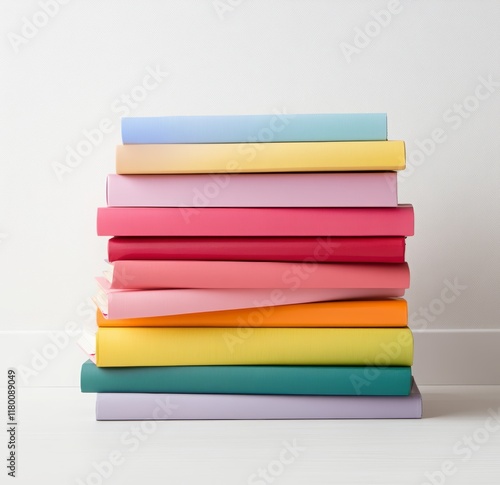 Wallpaper Mural stack of colorful books or notepads isolated on white background Torontodigital.ca