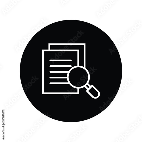 searching file, data or ducument button icon vector photo