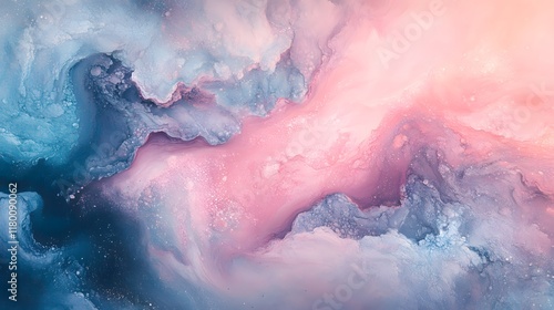 Abstract Pastel Swirls of Pink and Blue Hues