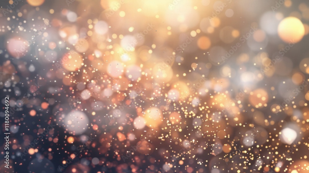 Confetti Sparkles with Golden Flare Lights and Bokeh Magic, Generative AI Confetti Sparkles with Golden Flare Lights and Bokeh Magic, Generative AI