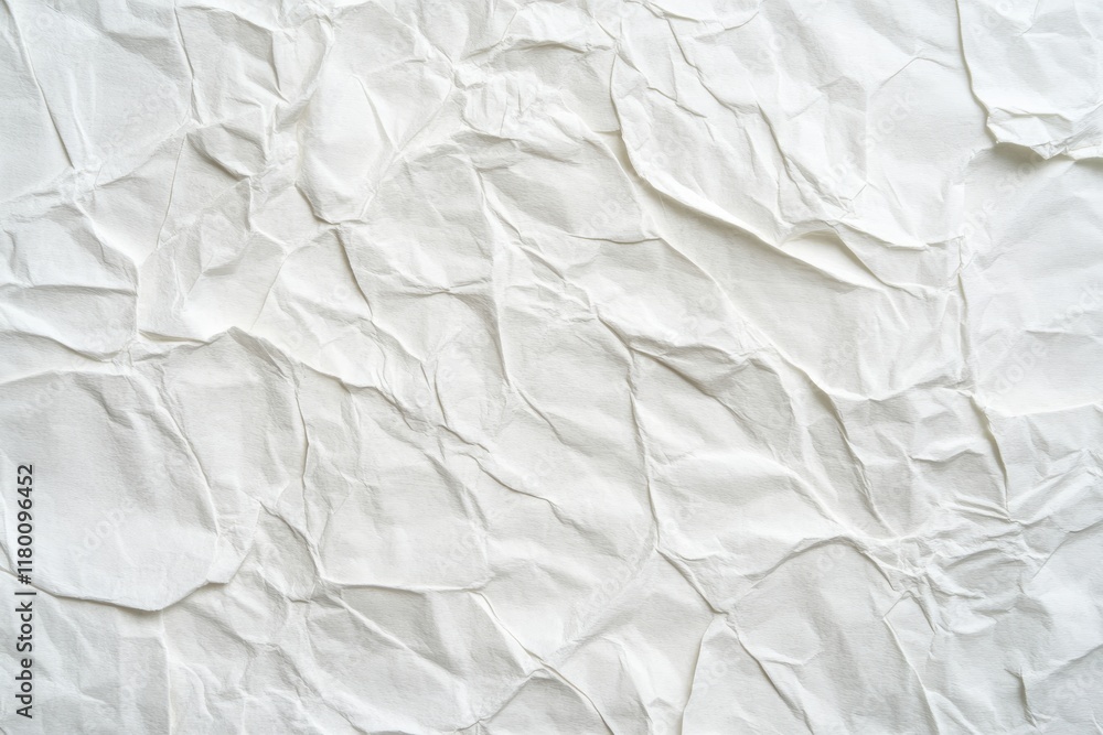 Fototapeta premium Textured White Crumpled Paper Background