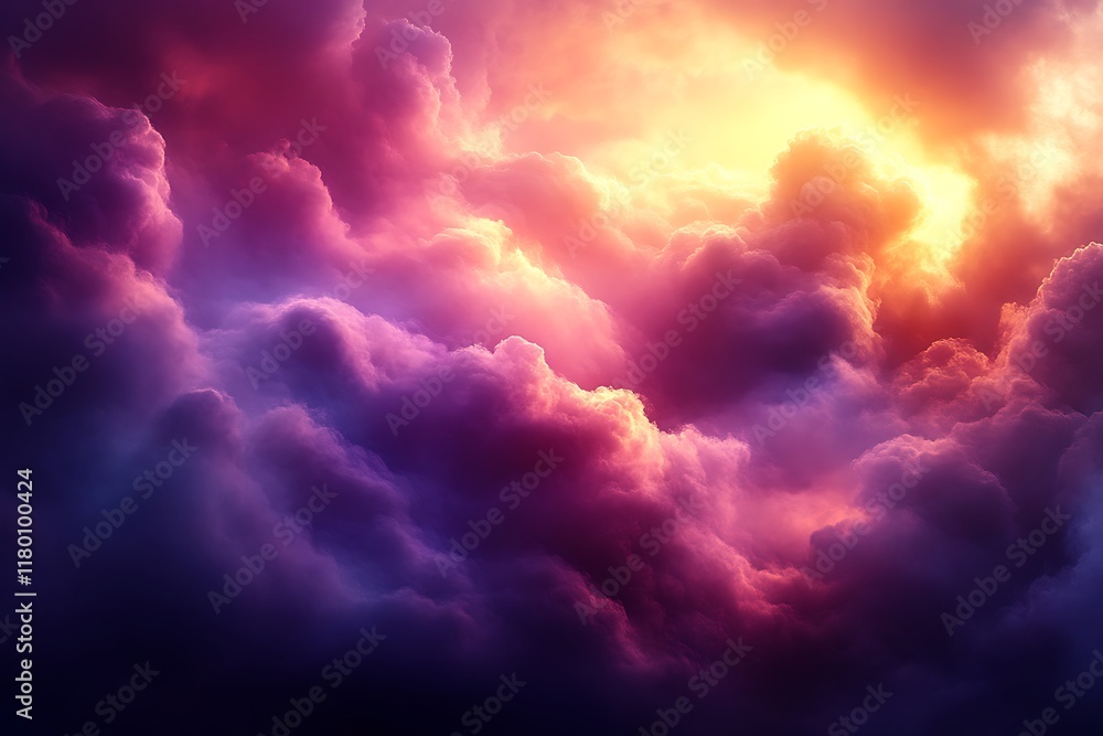 Fototapeta premium Vibrant sunset cloudscape, dramatic colors.