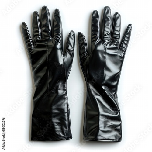 Mockup of a Blank Chic Leather Gloves Isolated on White Background photo