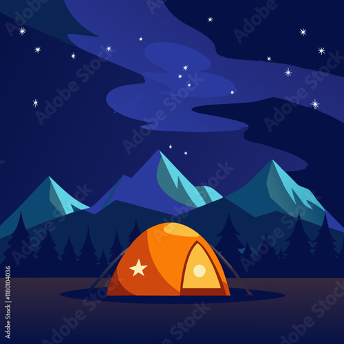 camping in the night