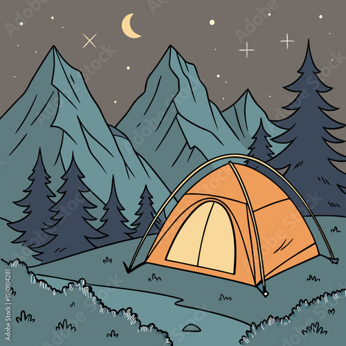 camping in the mountains