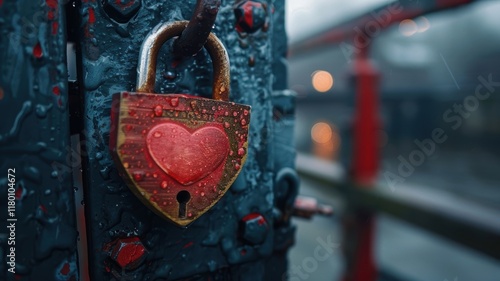 Lock with a heart symbolizing the eternity of love