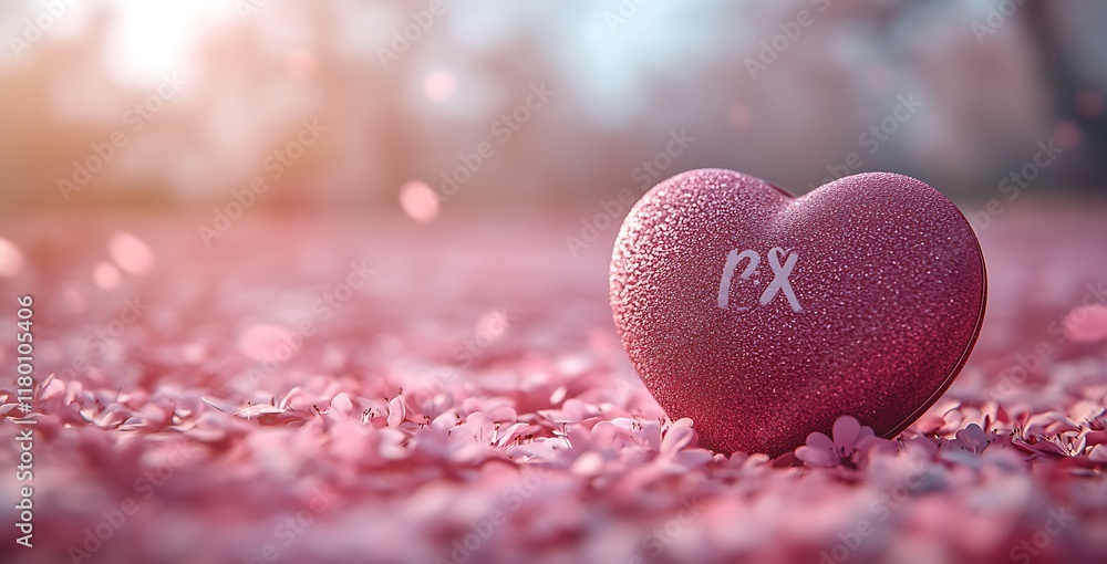Obraz premium Heart-Shaped Object with a Letter and Festive Message