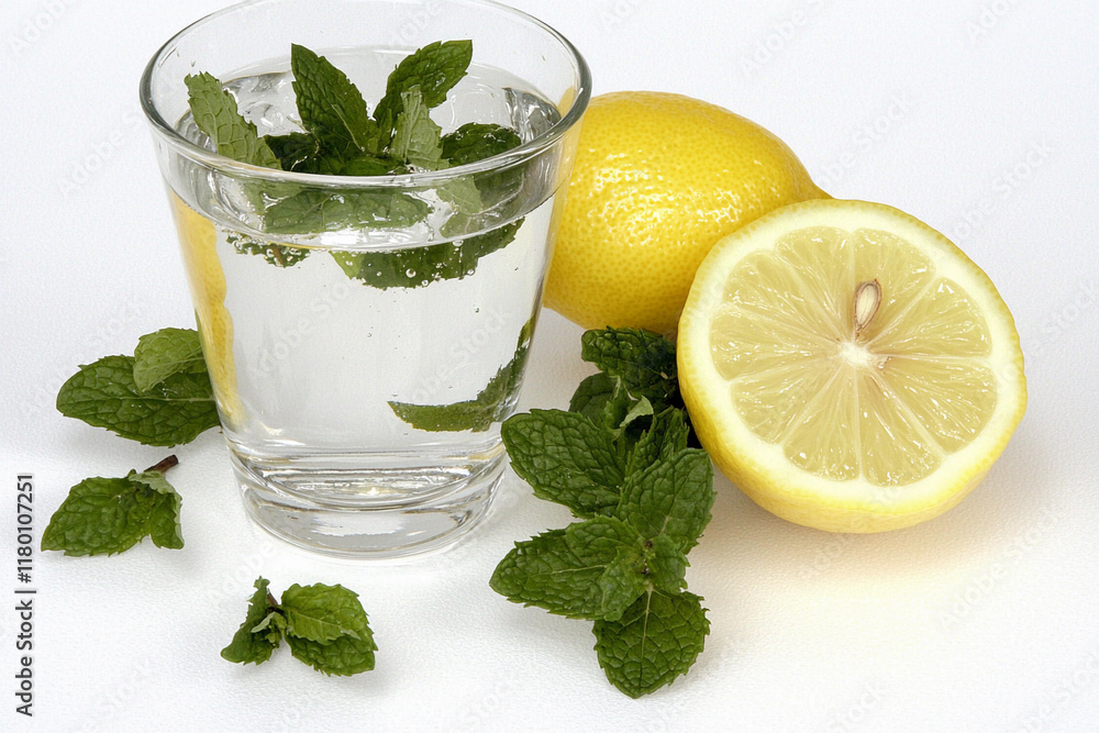 Refreshing lemon and mint water for hydration Refreshing lemon and mint water for hydration