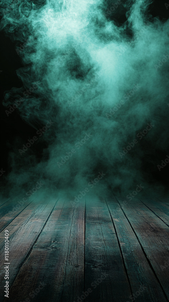 Green Mist Rising from a Wooden Floor in a Dark Environment, Creating a Mysterious and Eerie Atmosphere for Fantasy, Horror, or Dramatic Backgrounds Green Mist Rising from a Wooden Floor in a Dark Environment, Creating a Mysterious and Eerie Atmosphere for Fantasy, Horror, or Dramatic Backgrounds