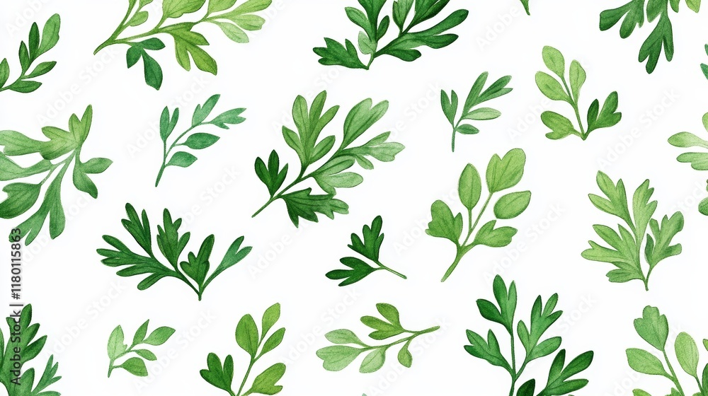 Fresh parsley leaves isolated on white background. Flat lay, green parsley collection pattern. Fresh parsley leaves isolated on white background. Flat lay, green parsley collection pattern.