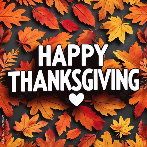 Happy Thanksgiving Day: Autumn Leaves & Warm Wishes 