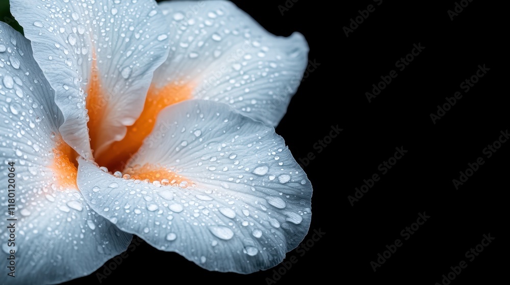 Fototapeta premium A white flower with water droplets on it