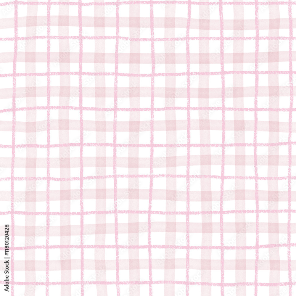 Pink Plaid Gingham Hand Drawn Background Pattern Overlay Pink Plaid Gingham Hand Drawn Background Pattern Overlay