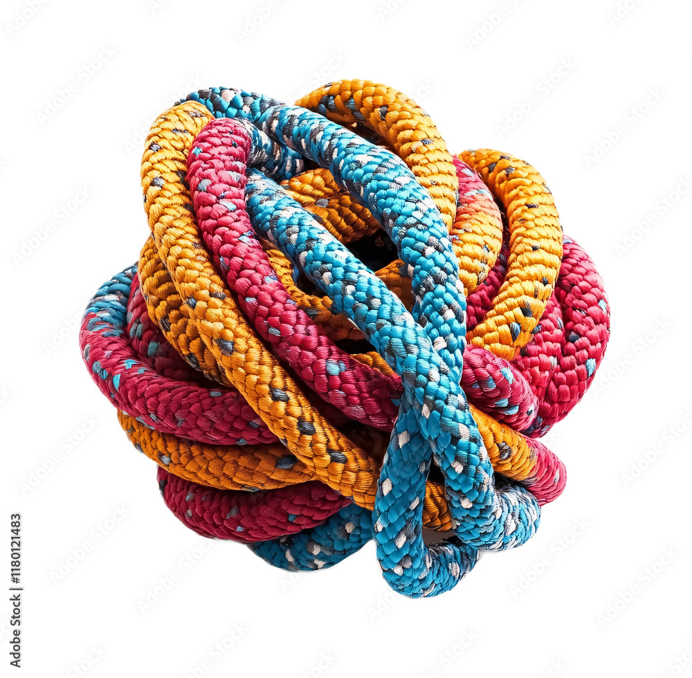 Climbing Rope Wrap for Added Protection - Isolated on White Background Climbing Rope Wrap for Added Protection - Isolated on White Background
