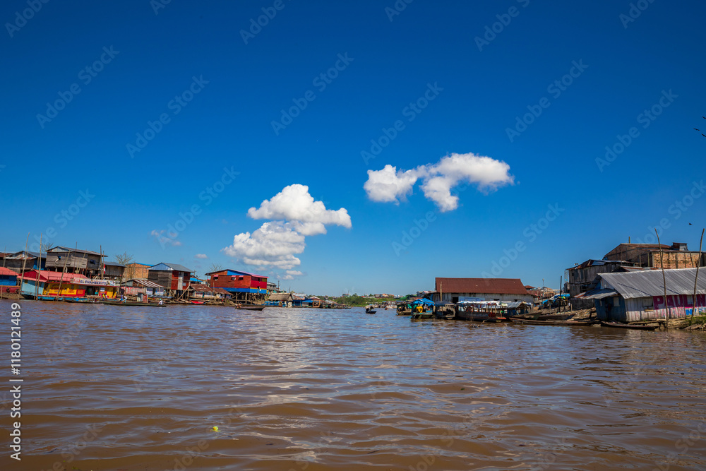 Iquitos, Peru, June 23, 2024. Belen neighborhood is also known as the Venice of the Amazon, here people live in wooden houses built on the Itaya River. Iquitos, Peru, June 23, 2024. Belen neighborhood is also known as the Venice of the Amazon, here people live in wooden houses built on the Itaya River.