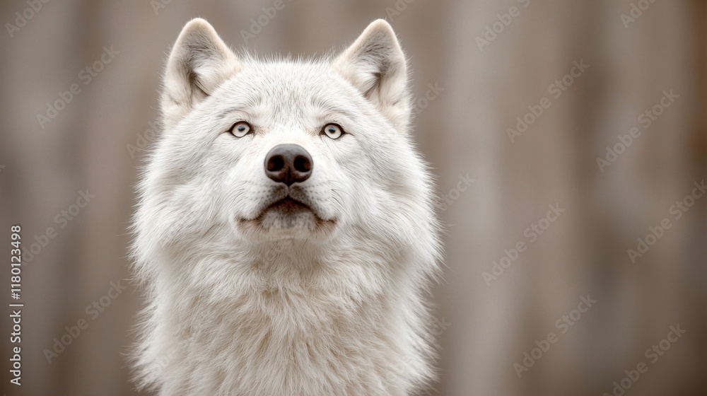 Obraz premium A close up of a white dog with blue eyes