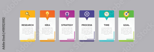 Creative infographic design layout showcasing successive stages.