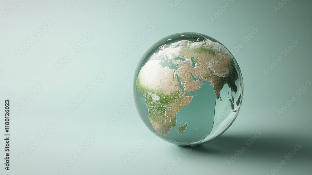 Fototapeta premium World environment and earth day concept with glass globe and eco friendly environment