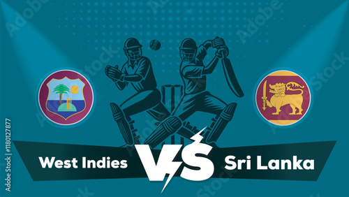 West Indies VS Sri Lanka , Sri Lanka Vs West Indies cricket match , Cricket match concept with creative illustration.eps