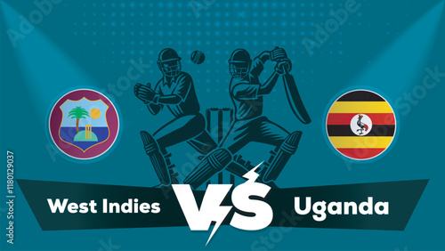 West Indies Vs Uganda , Uganda VS West Indies cricket match , Cricket match concept with creative illustration.eps