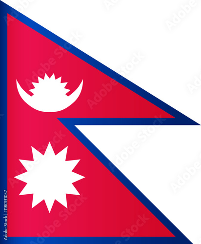 National Flag of Napal. Vector Element