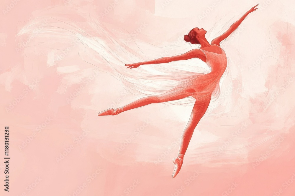 Ballerina Gracefully Leaps Through Airy Space Ballerina Gracefully Leaps Through Airy Space