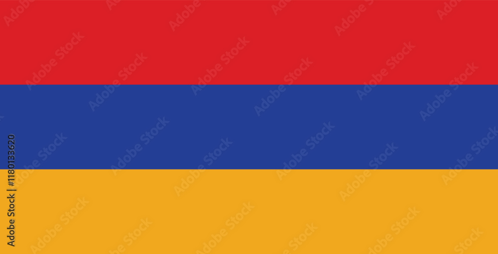Naklejka premium Armenian flag. National flag of Armenia. Armenia flag state symbol isolated on background. the Republic of Armenia. Illustration banner with realistic state flag.