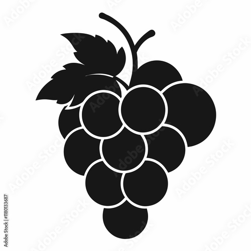 Elegant Grapes Silhouette Vector Art